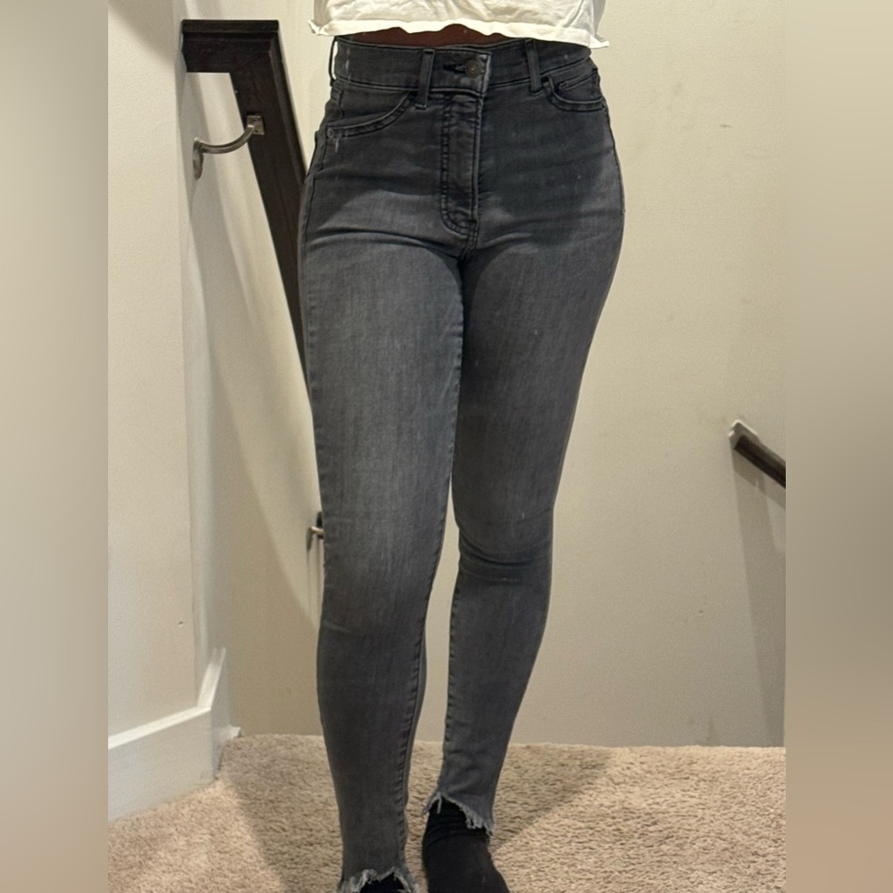 Express Women's High-Waisted Gray Jeans